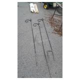 Three Wrought Iron Shepherds Crooks plant