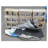 Building Materials lot. 9 Cinder blocks, few roof