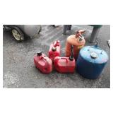5 Fuel Cans, metal 5 gallon Kerosene and other