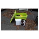 Tote with 2 gallon shop Vacuum and blender