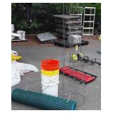 Hardware items lot. 4 plastic 5 gallon buckets.