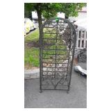 Metal wine rack holds approximately 54 bottles