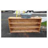 Galvanized cooler tub with pine board made Shelf,