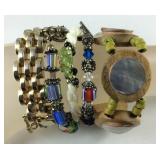 Jewelry, five bracelets Murano style, multi chip