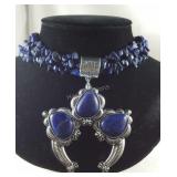 18in lapis lazuli multi strand chip statement