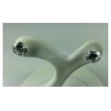 10k white gold 2ct simulated diamond 6mm stud