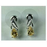 Sterling Brazilian citrine 6x4mm pear cut .70ct