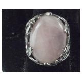 Size 8 galilea rose quartz 20ct stainless ring