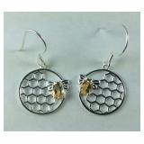 Sterling .80ct Brazilian citrine honeycomb