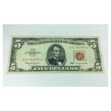 1963 $5 red seal note