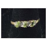 10k gold diamond and peridot ring size 8 tested