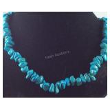 Turquoise chip necklace 26in