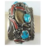 Sterling silver turquoise bracelet 170g