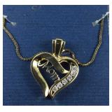 Gold over Sterling silver "Mom" necklace 18in