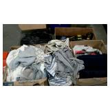 Skid lot: pillows, linens, clothing, gift bags,