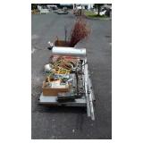 Skid lot Misc. Hardware items, rope, stove pipe,
