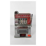Nevada Las Vegas slot machine, works, 7" x 7" x
