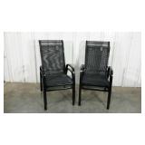 Four mesh patio chairs