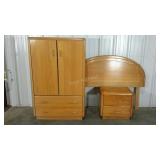 Mid-century-look bedroom set, ash wood,