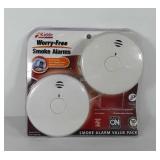 Smoke Alarms in package, package has been opened