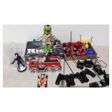 Toy group, Kermit doll, walkie talkies, RC cars,