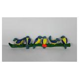 Cast iron painted bird wall decor