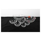 Duralex glass mixing bowls, includes seven total,