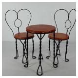 Doll sized table and chairs, table is 10" and