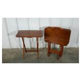 Four TV trays with stand, 16 x 24 x 27