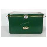 Vintage Green metal Thermos brand cooler.