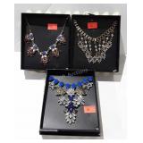 Three fashion statement necklaces with boxes