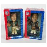 Two NFL bobble heads in original boxes, includes