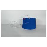 Swag style modern lamp. With painted blue shade.