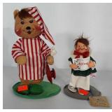 AnnaLee Christmas Bear (1984) and caroler (1994