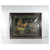 Home Interior deer at the creek picture, framed