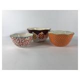 Pioneer Woman ceramic nesting bowls, three