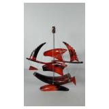 horn model ship, stands 15" tall