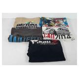 Five T-shirts, includes Pirana Z racing, Cad 2014