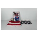 Patriotic home decor, includes American flags,