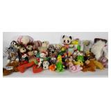 Large plush toy lot. Includes several famous