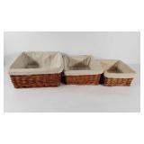 Nesting lined basket set