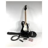 Silvertone electric guitar with soft sided case