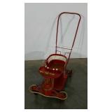 Vintage toddler  stroller seat. Handle folds for