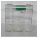 Clear bakery display with hinged door and 2 trays