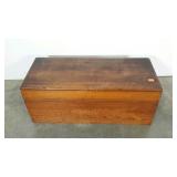 Nice wooden storage box with hinged lid.