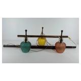 Mid-century light fixture with three colorful