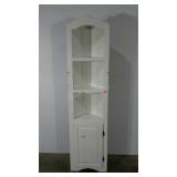 Small painted corner cupboard. 19" across front,