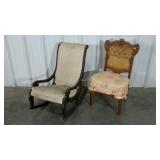 Two early chairs, both need some attention, age