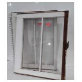 Two Wooden frame Window Saches, 20x24"