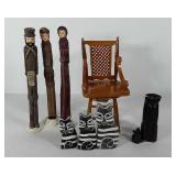 Mixed group, includes doll sized swivel wooden